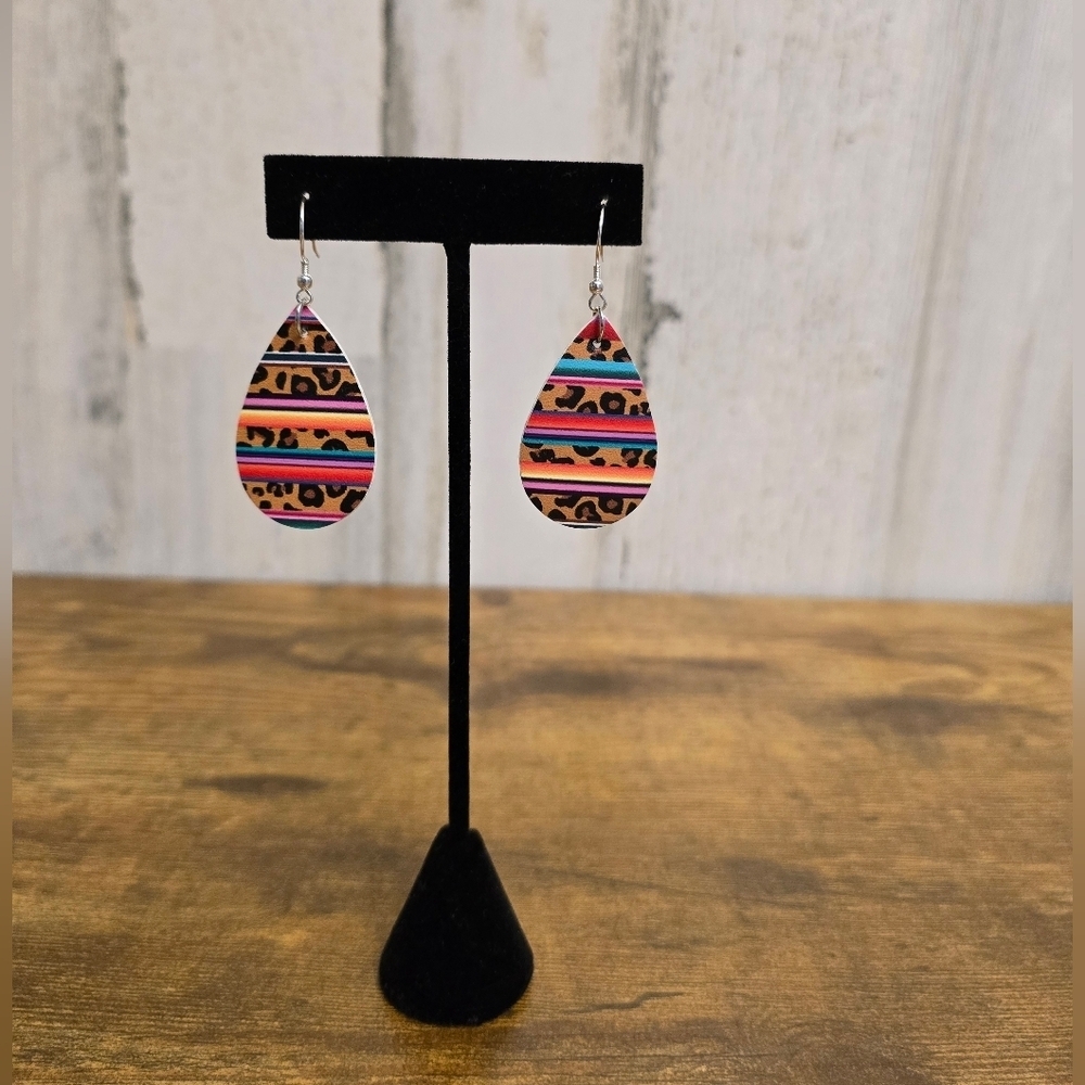 Colorful Striped Oval Earrings
